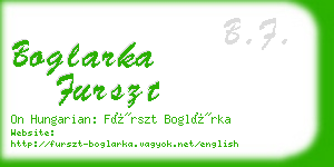 boglarka furszt business card